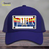 Williams Arizona Flag White Novelty License Plate Hat Mesh / Royal Blue