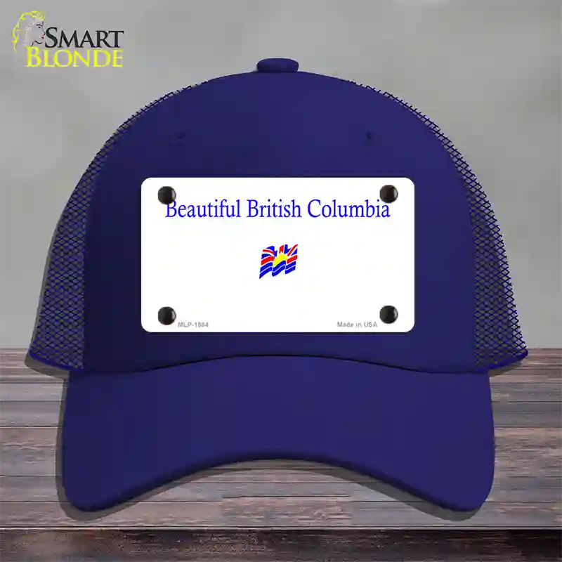 British Columbia Novelty License Plate Hat Mesh / Royal Blue