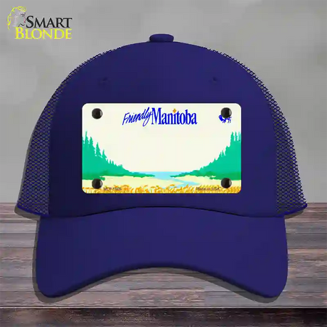 Manitoba Novelty License Plate Hat Mesh / Royal Blue