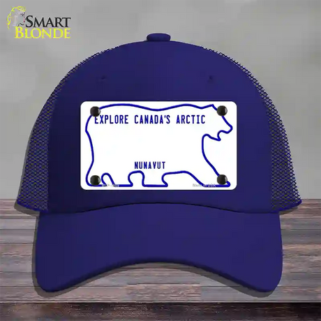 Nunavut Novelty License Plate Hat Mesh / Royal Blue