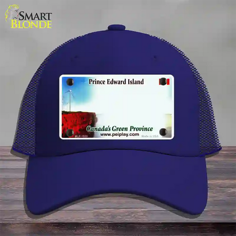 Prince Edward Island Novelty License Plate Hat Mesh / Royal Blue