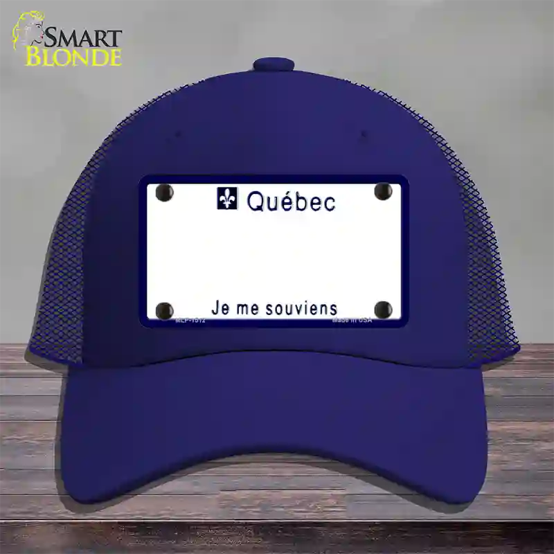 Quebec Novelty License Plate Hat Mesh / Royal Blue