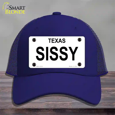 SISSY Novelty License Plate Hat Mesh / Royal Blue