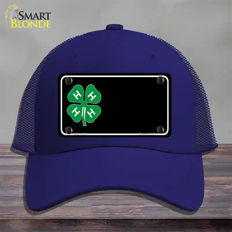 4-H Offset Novelty License Plate Hat Mesh / Royal Blue