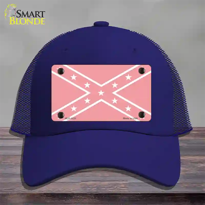 Pink Rebel Novelty License Plate Hat Mesh / Royal Blue