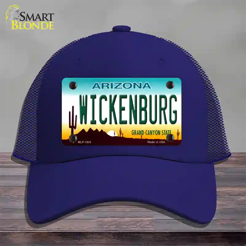 Wickenburg Arizona Novelty License Plate Hat Mesh / Royal Blue