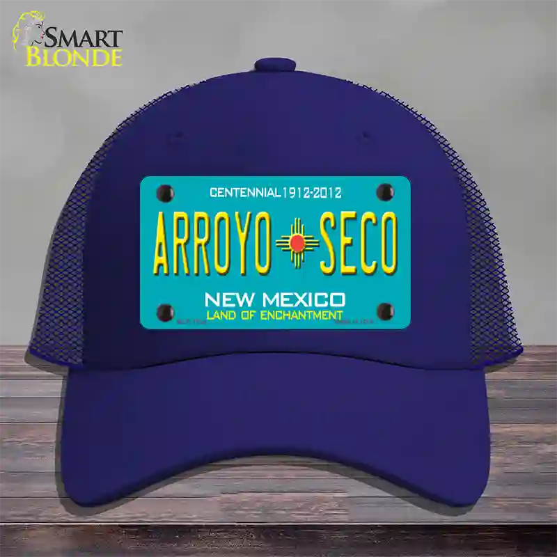 Arroyo Seco New Mexico Novelty License Plate Hat Mesh / Royal Blue