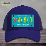 I Love New Mexico Novelty License Plate Hat Mesh / Royal Blue