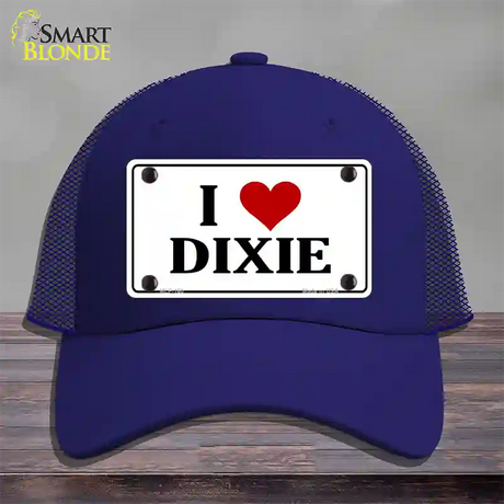 I Love Dixie Novelty License Plate Hat Mesh / Royal Blue