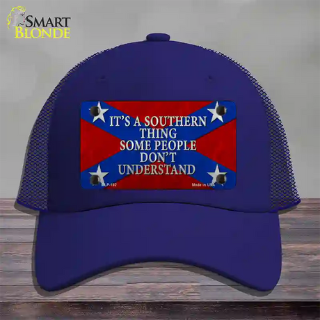 Its A Southern Thing Novelty License Plate Hat Mesh / Royal Blue