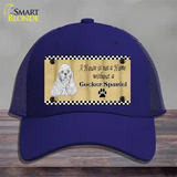 Pencil Sketch Cocker Spaniel Novelty License Plate Hat Mesh / Royal Blue