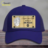 Pencil Sketch Beagle Novelty License Plate Hat Mesh / Royal Blue