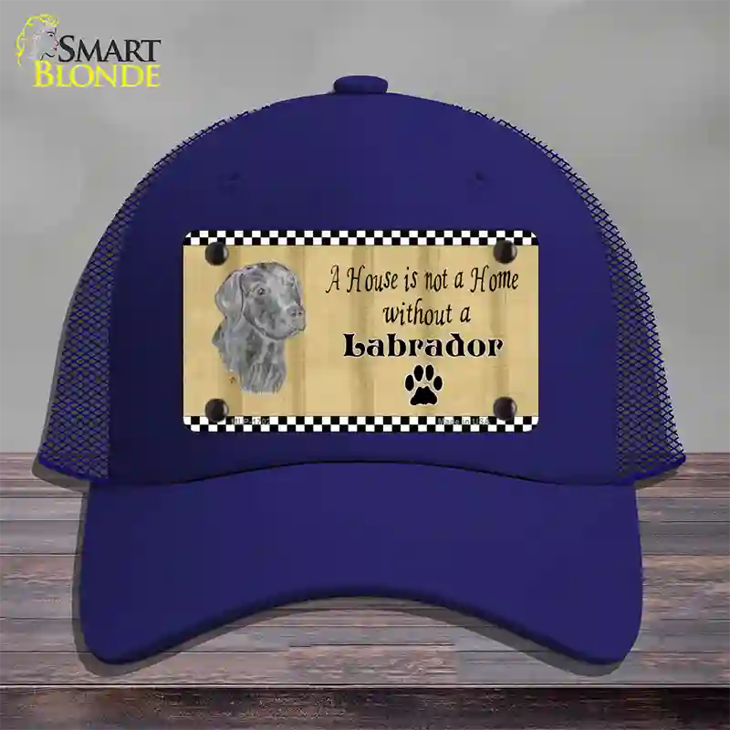 Pencil Sketch Labrador Novelty License Plate Hat Mesh / Royal Blue