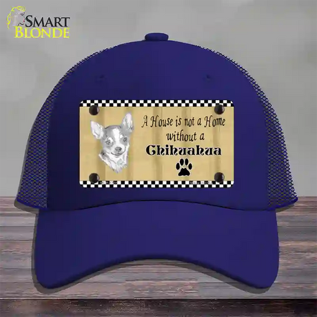 Pencil Sketch Chihuahua Novelty License Plate Hat Mesh / Royal Blue