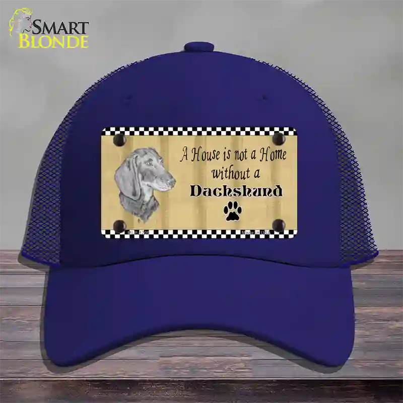 Pencil Sketch Dachshund Novelty License Plate Hat Mesh / Royal Blue