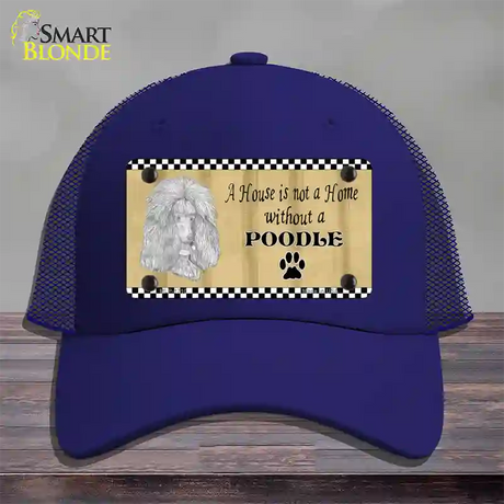 Pencil Sketch Poodle Novelty License Plate Hat Mesh / Royal Blue