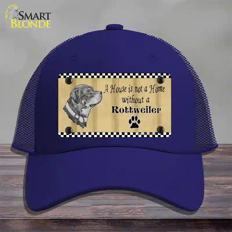 Pencil Sketch Rottweiler Novelty License Plate Hat Mesh / Royal Blue