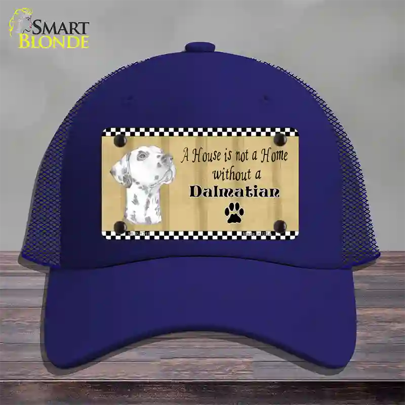 Pencil Sketch Dalmatian Novelty License Plate Hat Mesh / Royal Blue