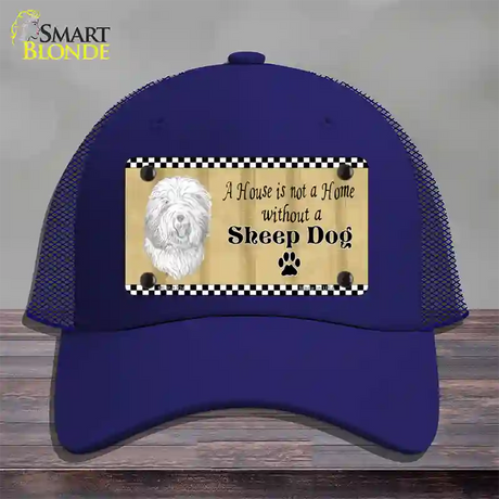 Pencil Sketch Sheep Novelty License Plate Hat Mesh / Royal Blue