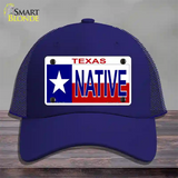 Native Texas Novelty License Plate Hat Mesh / Royal Blue