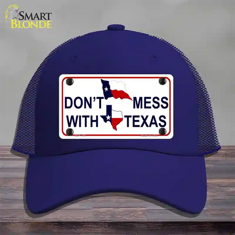 Dont Mess With Texas Novelty License Plate Hat Mesh / Royal Blue