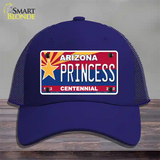 Arizona Centennial Princess Novelty License Plate Hat Mesh / Royal Blue