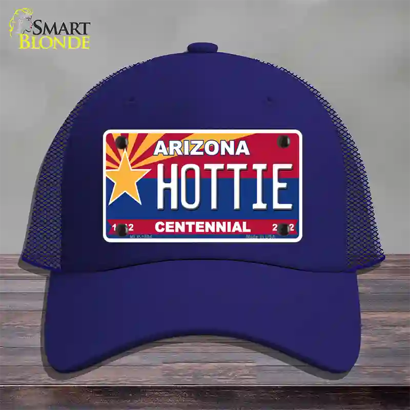 Arizona Centennial Hottie Novelty License Plate Hat Mesh / Royal Blue