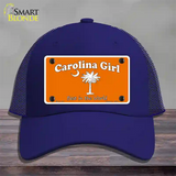 Carolina Girl Orange Novelty License Plate Hat Mesh / Royal Blue