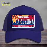 Arizona Centennial Arizona Novelty License Plate Hat Mesh / Royal Blue