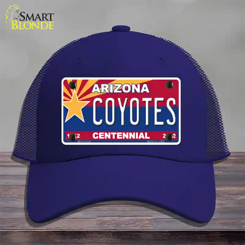 Arizona Centennial Coyotes Novelty License Plate Hat Mesh / Royal Blue