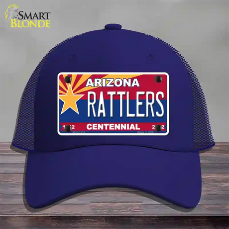 Arizona Centennial Rattlers Novelty License Plate Hat Mesh / Royal Blue