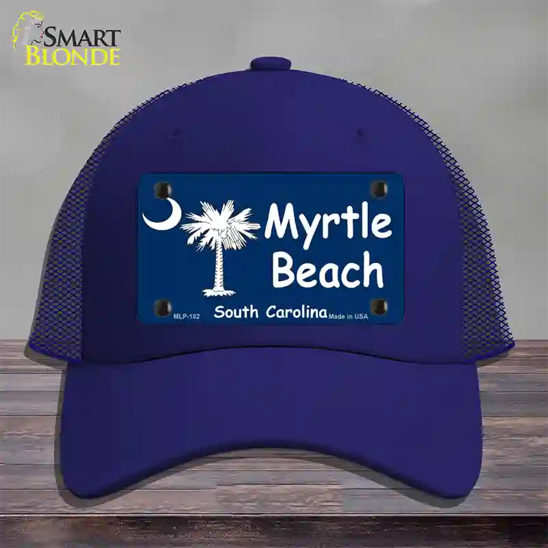 Myrtle Beach Novelty License Plate Hat Mesh / Royal Blue