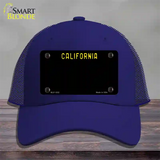 California Black State Novelty License Plate Hat Mesh / Royal Blue