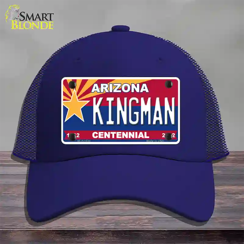 Arizona Centennial Kingman Novelty License Plate Hat Mesh / Royal Blue