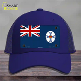 Queensland Flag Novelty License Plate Hat Mesh / Royal Blue