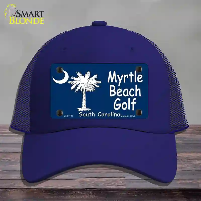 Myrtle Beach Golf Novelty License Plate Hat Mesh / Royal Blue