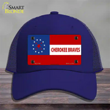 Cherokee Braves Flag Novelty License Plate Hat Mesh / Royal Blue