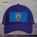 Chickasaw Nation Flag Novelty License Plate Hat Mesh / Royal Blue