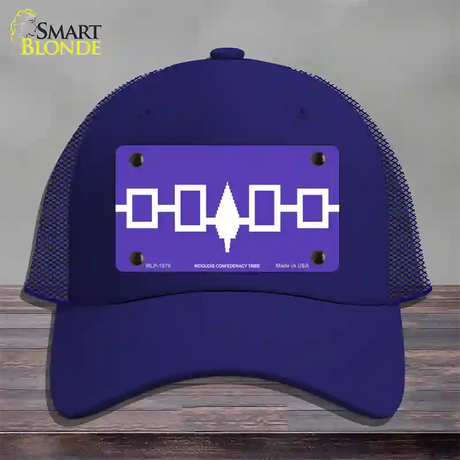 Iroquois Confederacy Flag Novelty License Plate Hat Mesh / Royal Blue