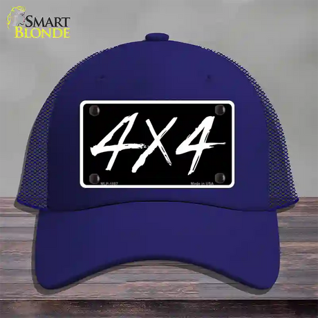 4x4 Novelty License Plate Hat Mesh / Royal Blue