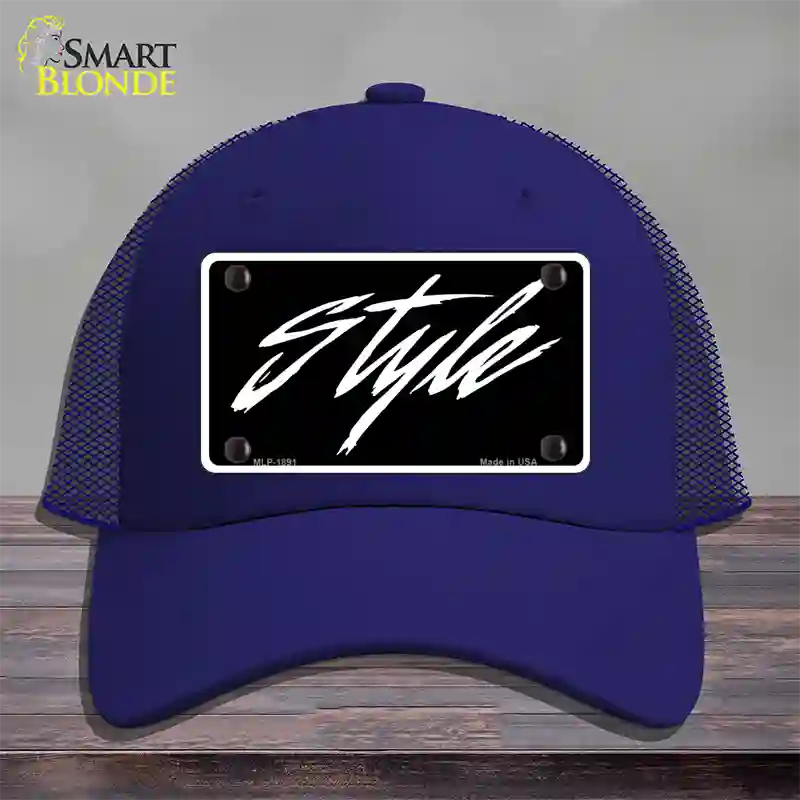 Style Novelty License Plate Hat Mesh / Royal Blue