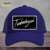 Turbocharged Novelty License Plate Hat Mesh / Royal Blue