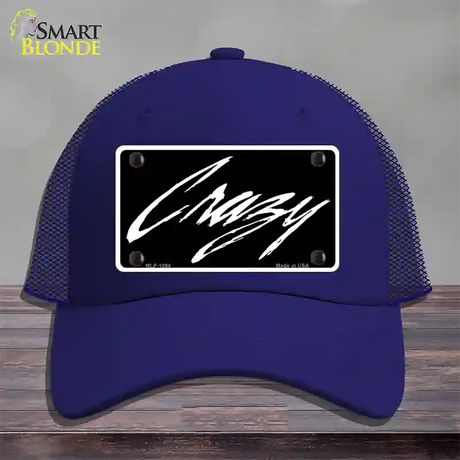 Crazy Novelty License Plate Hat Mesh / Royal Blue