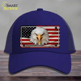 USA Eagle Novelty License Plate Hat Mesh / Royal Blue