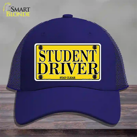 Student Driver Novelty License Plate Hat Mesh / Royal Blue