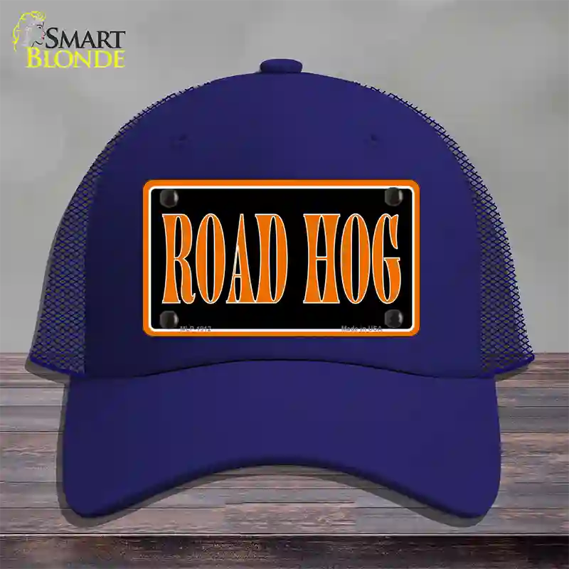 Road Hog Novelty License Plate Hat Mesh / Royal Blue