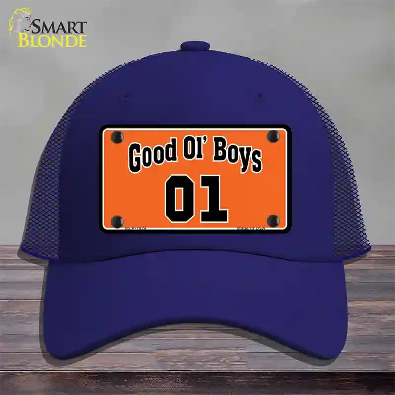 Good Ol Boys Novelty License Plate Hat Mesh / Royal Blue