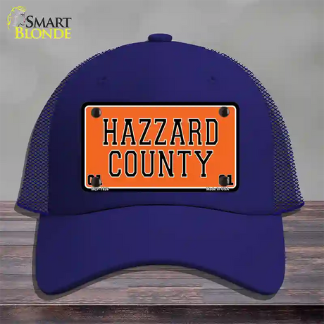 Hazard County Novelty License Plate Hat Mesh / Royal Blue