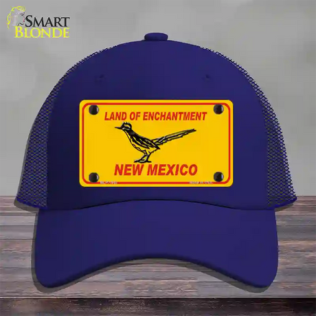 Road Runner New Mexico Novelty License Plate Hat Mesh / Royal Blue