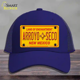 Arroyo Seco Yellow New Mexico Novelty License Plate Hat Mesh / Royal Blue